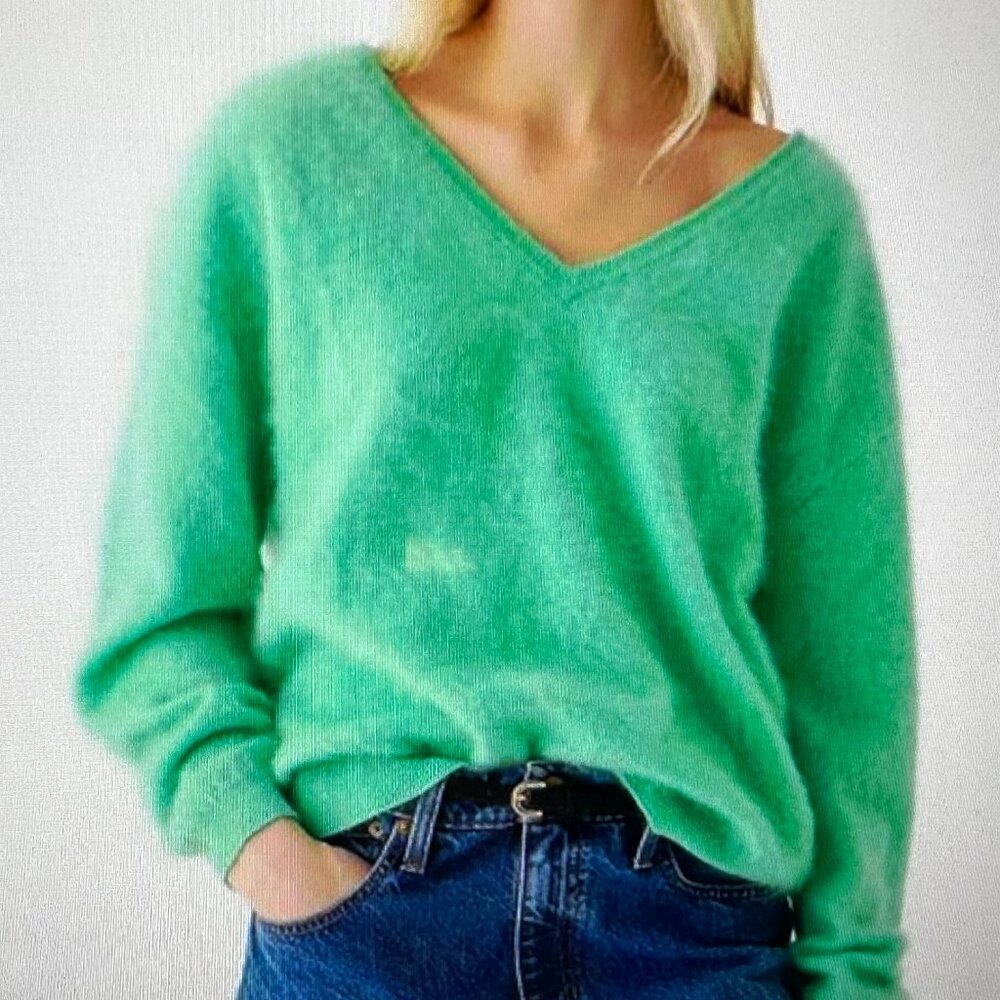 J. Crew Italian Cashmere Boyfriend V Neck Sweater